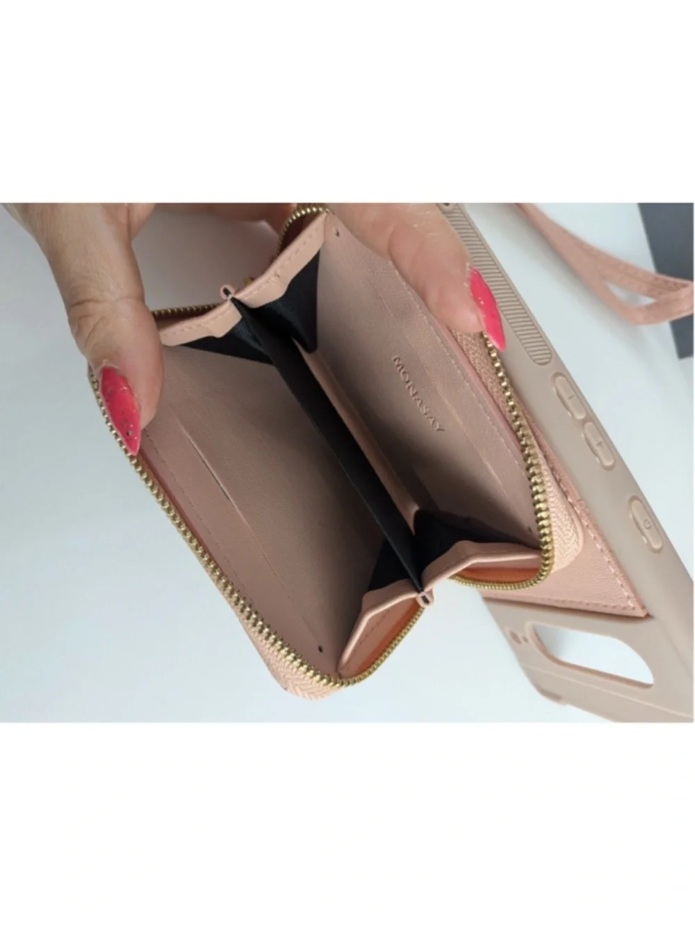 Quilted Card Pocket Phone Case with Strap - Blush Pink